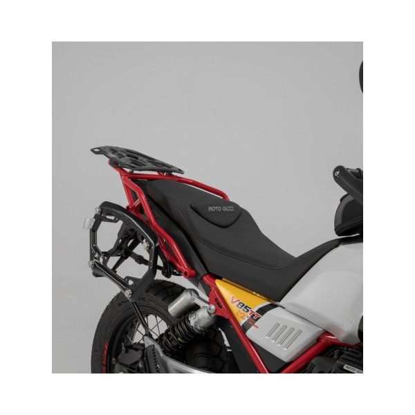 Комплект: бічні кофри 45/37L + центральний кофр 38L TRAX ADV+ кріплення SW-MOTECH для мотоцикла Moto Guzzi V85 TT (19-) чорні