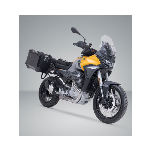 Комплект: бічні кофри TRAX ADV + кріплення PRO SW-Motech Moto Guzzi Stelvio (23-) чорні об'єм: 2 x 45 L