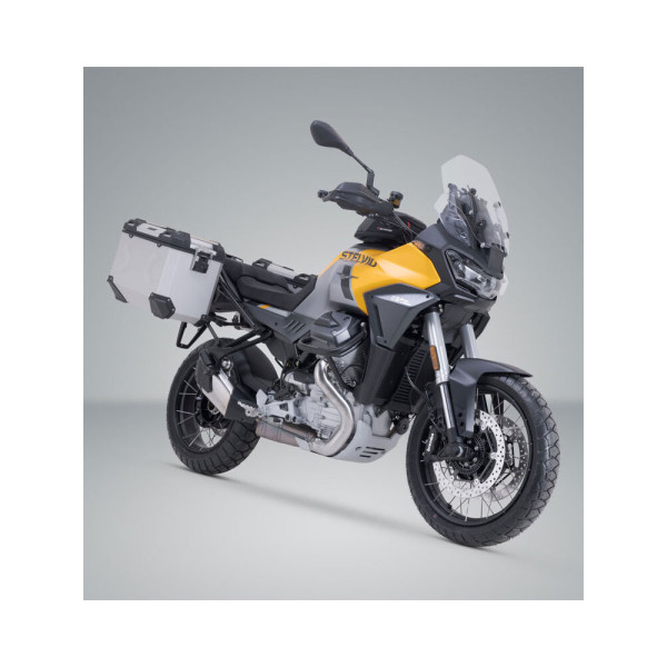 Комплект: бічні кофри + кріплення PRO TRAX ADV SW-Motech Moto Guzzi Stelvio (23-) сріблясті об'єм: 2 x 37 L