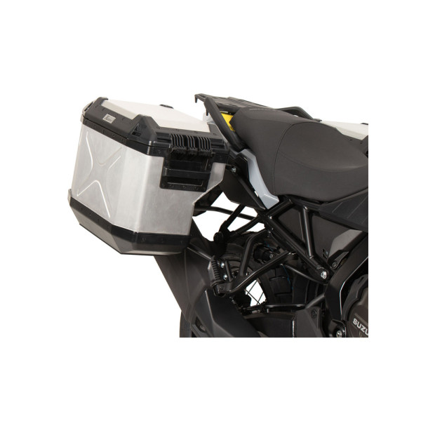 Комплект: бічні кофри + кріплення Hepco&Becker Xplorer Cutout Suzuki V-Strom 800 (24-) срібні