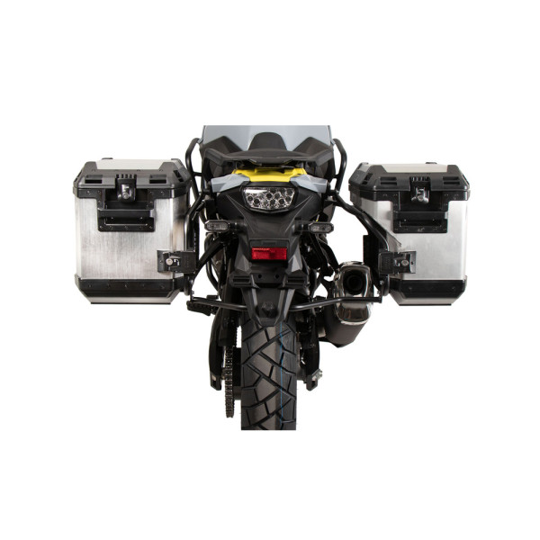 Комплект: бічні кофри + кріплення Hepco&Becker Xplorer Cutout Suzuki V-Strom 800 (24-) срібні