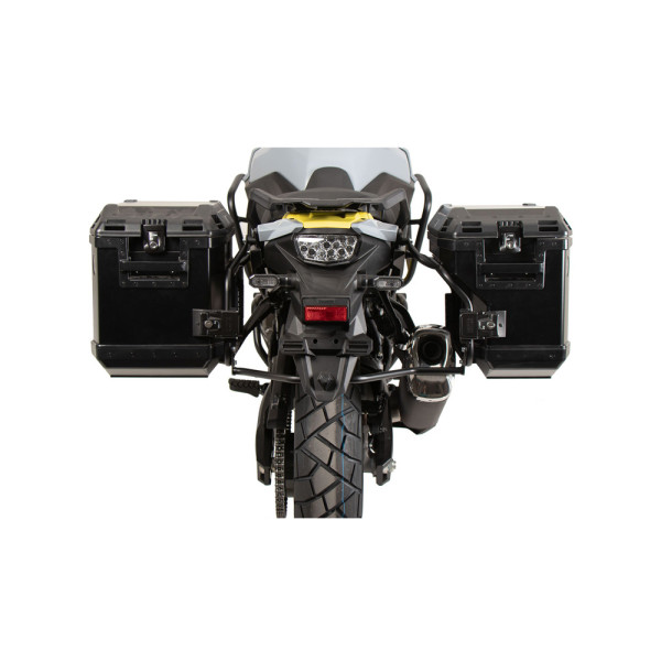 Комплект: бічні кофри + кріплення Hepco&Becker Xplorer Cutout для Suzuki V-Strom 800 DE (23-) чорні