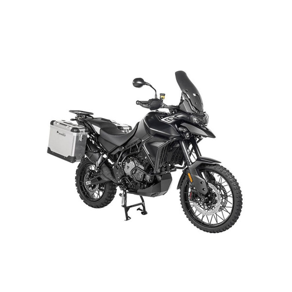 Комплект: бічні алюмінієві кофри срібні Zega Pro + чорні стійки Touratech Triumph Tiger 900 Rally / Pro / GT / GT Pro (20-) (31+38L)