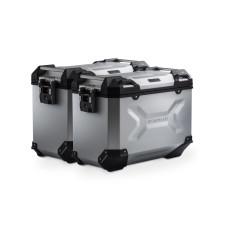 Комплект: бічні кофри + кріплення EVO TRAX ADV SW-Motech Yamaha MT-07 Tracer (16-) об'єм: 2 x 45 L сріблясті