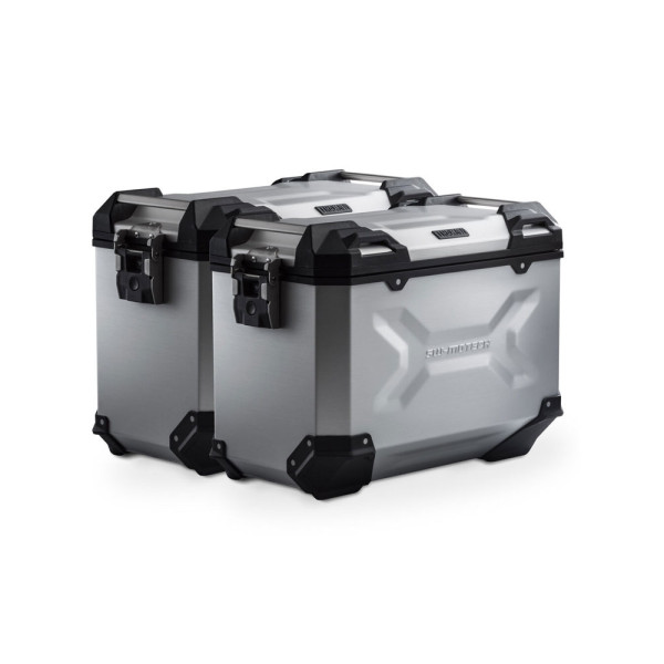 Комплект: бічні кофри + кріплення EVO TRAX ADV SW-Motech Yamaha MT-07 Tracer (16-) об'єм: 2 x 45 L сріблясті