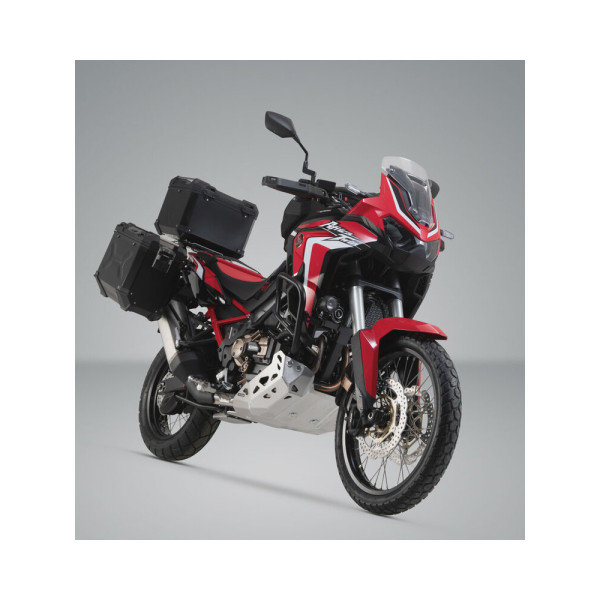 Комплект: бічні кофри + центральний кофр + кріплення TRAX ADV для мотоцикла Honda CRF1100 L Africa Twin (19-21) загальна ємність: 150л чорний