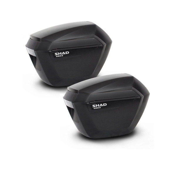 Комплект 2 бічних кофрів Shad SH23 з білою кришкою об'єм: 2 x 23 л