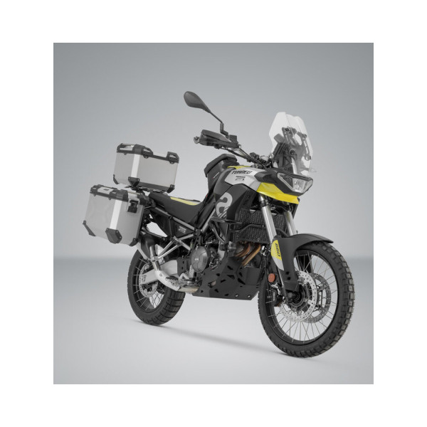 Комплект: бічні кофри + центральний кофр + кріплення TRAX ADV для мотоцикла Aprilia Tuareg 660 (21-) загальна місткість: 150л срібний