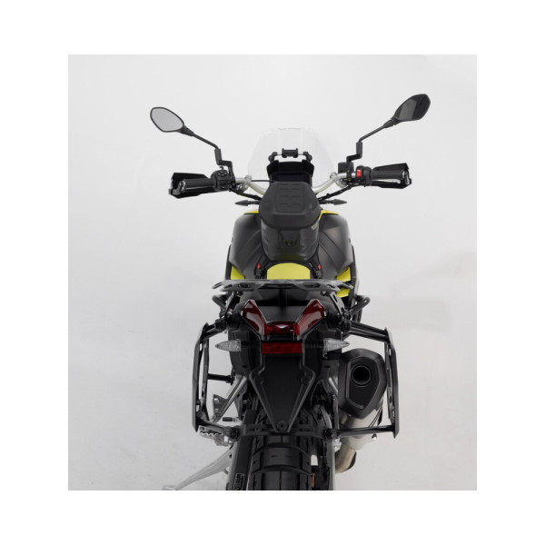 Комплект: бічні кофри + центральний кофр + кріплення TRAX ADV для мотоцикла Aprilia Tuareg 660 (21-) загальна місткість: 150л срібний