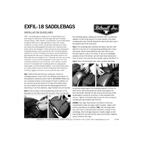 Бокові сумки Biltwell Exfil-18 чорні об'єм: ок. 12,5 л