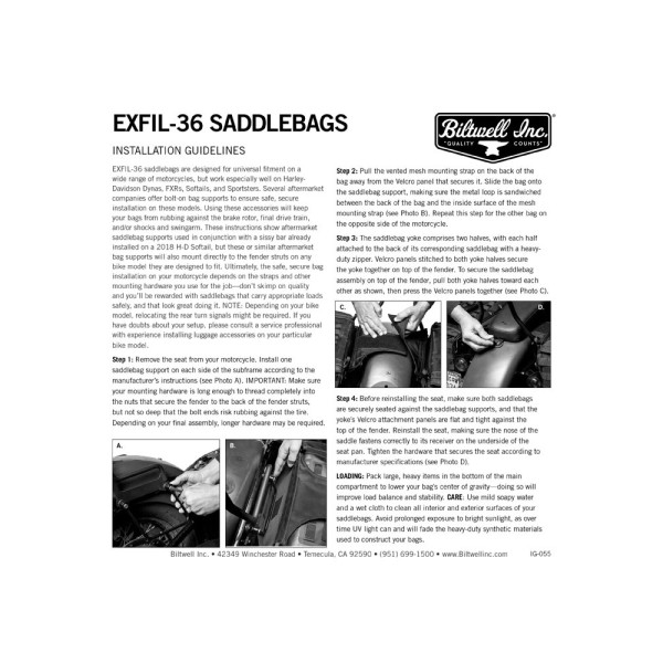Бокові сумки Biltwell Exfil-36 чорні об'єм: приблизно 25 л