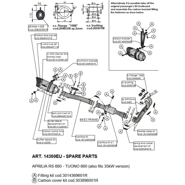 Повний вихлопний комплект LeoVince LV PRO Aprilia RS 660 (21-)/ Tuono 660 (21-)