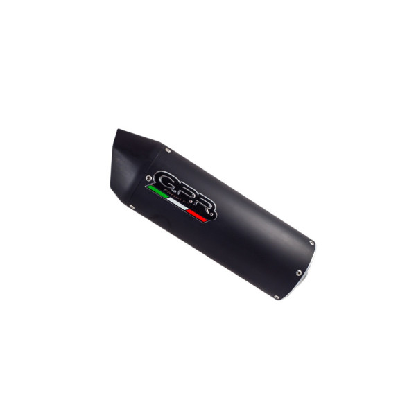 Подвійний Тлумік G.P.R Furore Nero Slip-On, Чорний Алюміній - Aprilia Dorsoduro 900 17-20 e4