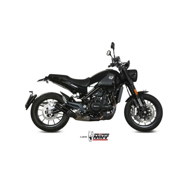 Глушник мотоцикловий Slip-On Line (Double Gun) MIVV для Benelli Leoncino 500 (17-) чорний