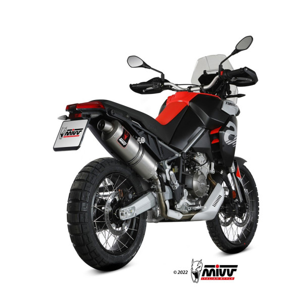 Глушник мотоцикловий Slip-On (Dakar) MIVV для Aprilia Tuareg 660 (22-) срібний