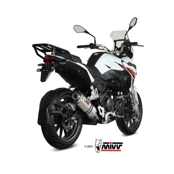Глушник мотоцикловий Slip-On Line (Oval) MIVV для Benelli TRK 251 (19-) сріблястий