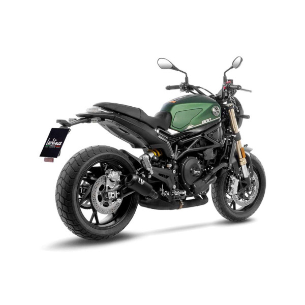 Глушник мотоцикловий LeoVince LV-10 Full Black Slip-On, чорна нержавіюча сталь до Benelli Leoncino 800 (22-)