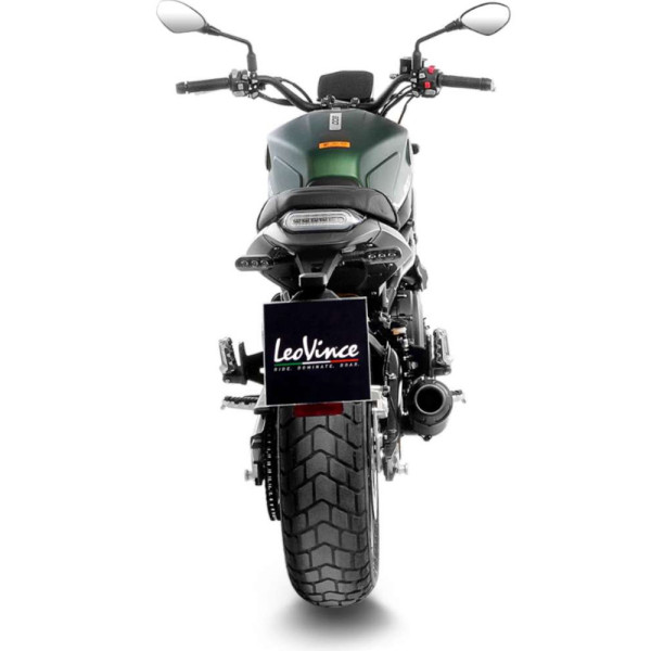 Глушник мотоцикловий LeoVince LV-10 Full Black Slip-On, чорна нержавіюча сталь до Benelli Leoncino 800 (22-)