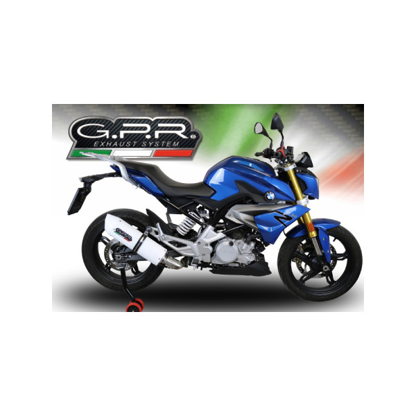 Повний вихлопний комплект G.P.R Albus Evo4 Алюміній, Білий Гладкий - BMW G 310 R E4 17-20
