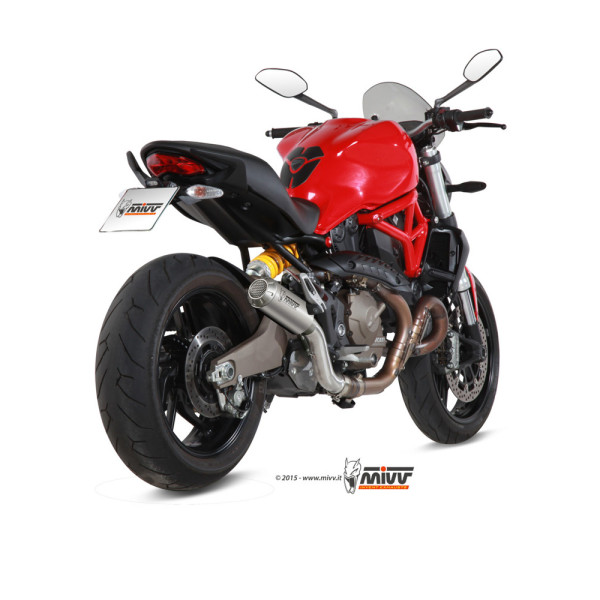 Глушник мотоцикловий Slip-On Line (MK3) MIVV для Ducati Monster 821 (14-17) / 1200 / S (14-16) срібний