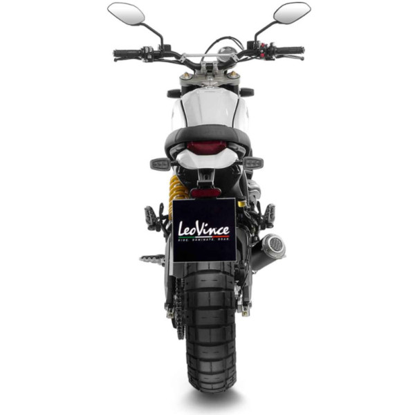 Глушник мотоцикловий LeoVince LV-10 Black Edition Slip-On, Нержавіюча сталь до Ducati Scrambler 800 Desert Sled (21-22)
