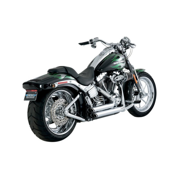 Повний вихлопний система Vance & Hines Shortshots Straggered хром для Harley Davidson FXS/FXST/FLST (00-11) (за винятком FXCW/C (08-11), FXSTSSE (09))