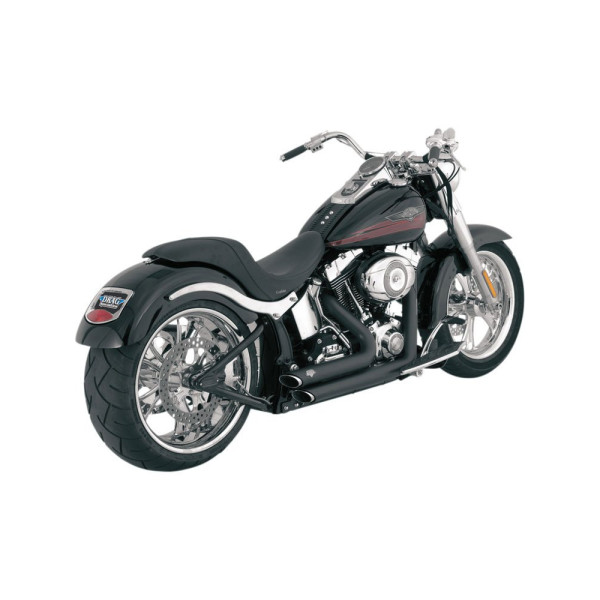 Повний вихлопний система Vance & Hines Shortshots Straggered чорний для Harley Davidson FXS/FXST/FLST (00-11) (за винятком FXCW/C (08-11), FXSTSSE (09))