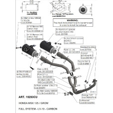 Повний вихлопний системи LeoVince LV-10 Carbon Honda MSX 125/ Grom (22-) вуглецеве волокно