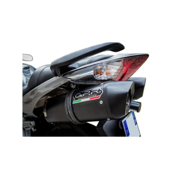 Подвійний глушник (вертикальний) G.P.R Furore Nero Slip-On, Чорний алюміній - Honda VFR 800 V-Tec 02-13