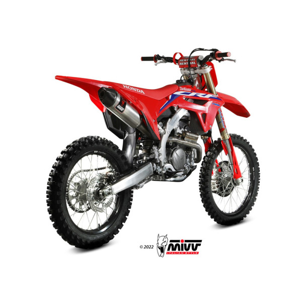 Глушник мотоцикловий Slip-On Line (Oval) MIVV для Honda CRF 250 R (22-) сріблястий