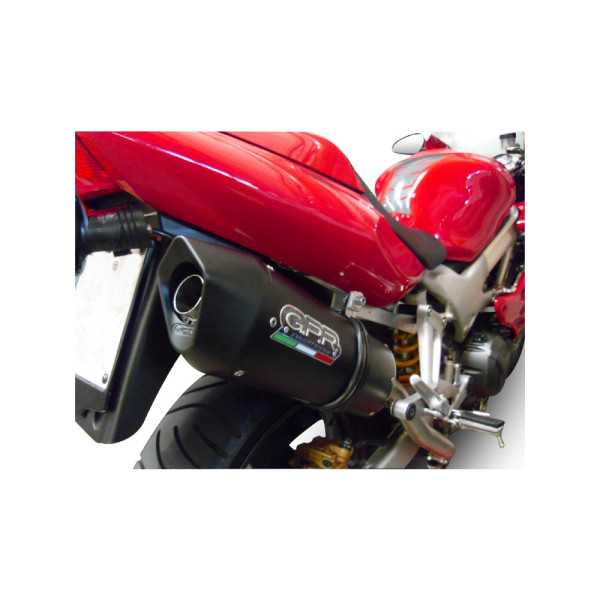 Подвійний глушник G.P.R Furore Nero висока версія Slip-On, чорний алюміній - Honda VTR 1000 F Firestorm 97-07