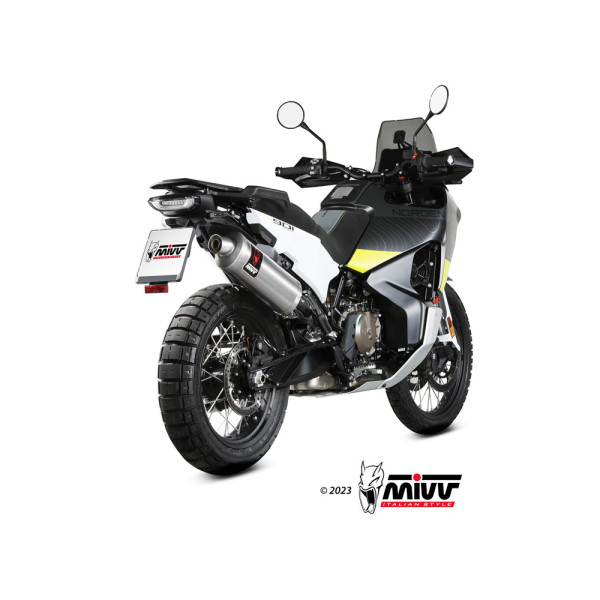 Глушник мотоцикловий Slip-On (Dakar) MIVV для Husqvarna Norden 901 (22-) срібний