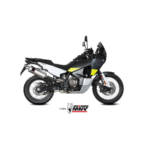 Глушник мотоцикловий Slip-On (Dakar) MIVV для Husqvarna Norden 901 (22-) срібний