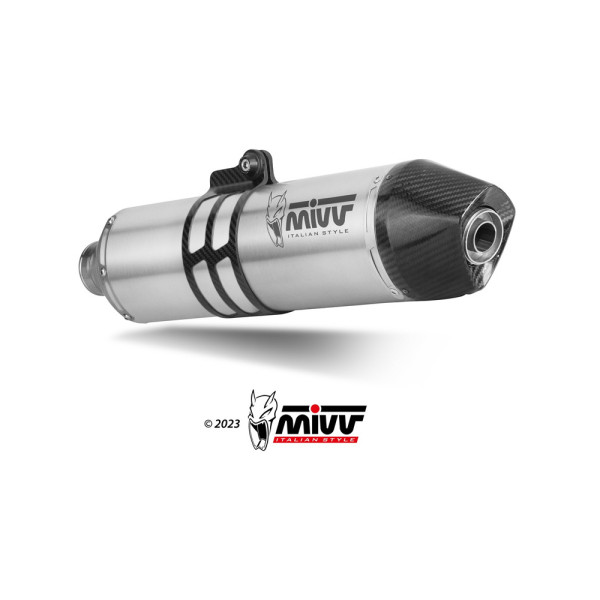 Глушник мотоцикловий Slip-On Line (Oval) MIVV для Husqvarna 701 Supermoto / Enduro (21-) срібний