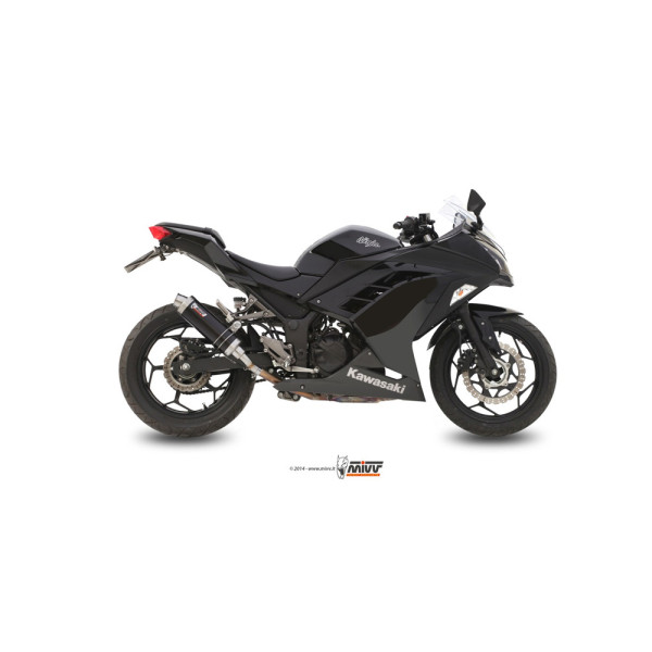 Глушник мотоцикловий Slip-On Line (GP) MIVV для Kawasaki Ninja 300 (13-16) / Z300 (15-16) чорний