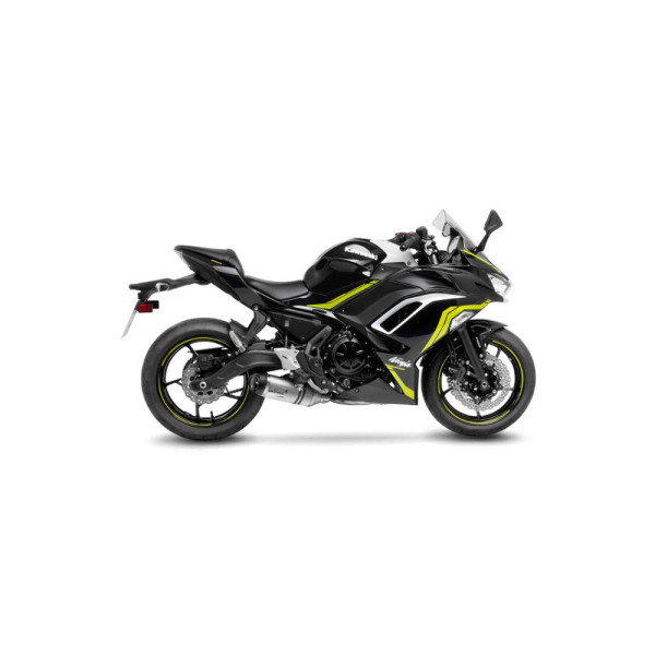 Повний вихлопний системи LeoVince LV One Evo Full-System, Нержавіюча сталь + Карбон для Kawasaki Ninja 650 (21-), Z 650 (21-) / RS (22-), Versys 650 (21-) срібний