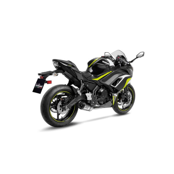 Повний вихлопний системи LeoVince LV One Evo Full-System, Нержавіюча сталь + Карбон для Kawasaki Ninja 650 (21-), Z 650 (21-) / RS (22-), Versys 650 (21-) срібний