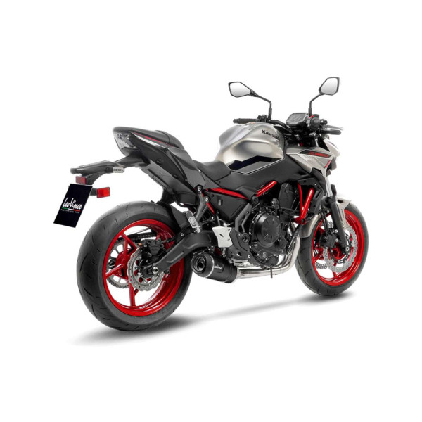 Повний вихлопний система LeoVince LV One Evo Full-System, Нержавіюча сталь + Карбон для Kawasaki Ninja 650 (21-), Z 650 (21-) / RS (22-), Versys 650 (21-) чорний