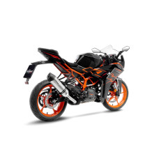 Глушник мотоцикловий LeoVince LV One Evo Slip-On, Нержавіюча сталь + Карбон для KTM RC 125 / 390 (22-) срібний