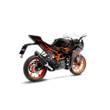 Глушник мотоцикла LeoVince LV One Evo Slip-On, Нержавіюча сталь + Карбон для KTM RC 125 / 390 (22-) чорний