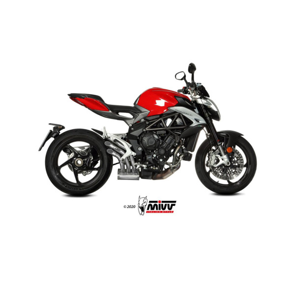 Глушник мотоцикловий Slip-On Line (Speed Edge) MIVV для MV Agusta Brutale 800 RR (17-20) срібний
