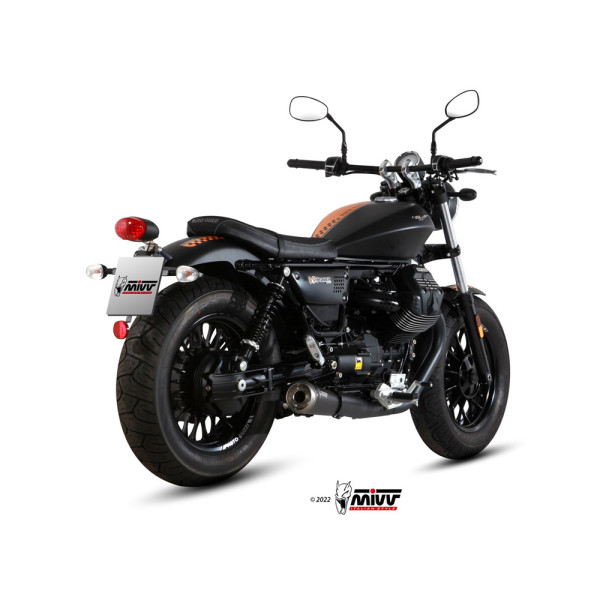 Випускні системи Slip-On (GHIBLI) MIVV для Moto Guzzi V9 Bobber / Roamer (16-20) чорні