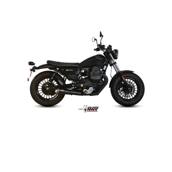 Випускні системи Slip-On (GHIBLI) MIVV для Moto Guzzi V9 Bobber / Roamer (16-20) чорні