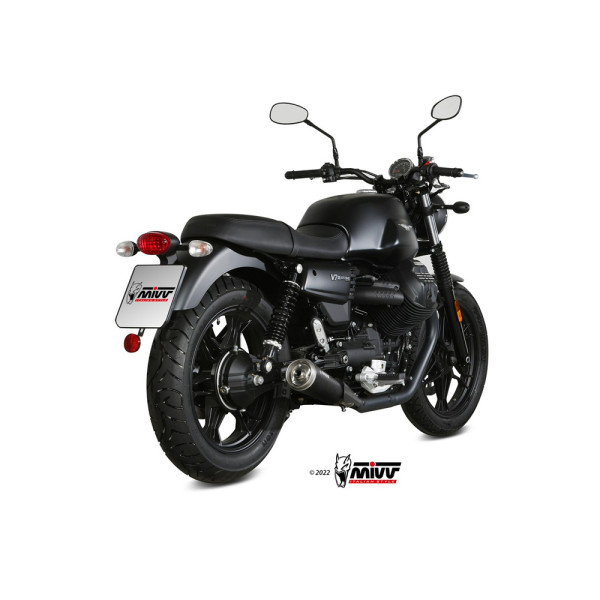 Вихлопні системи Slip-On (GHIBLI) MIVV для Moto Guzzi V7 III (17-20) чорні