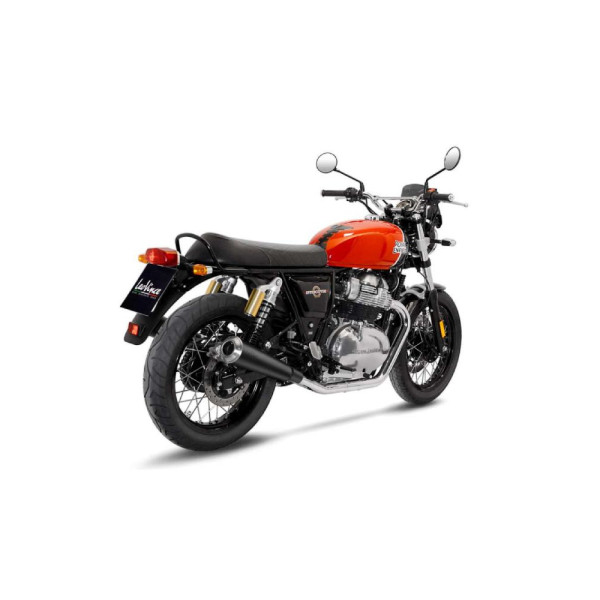 Подвійний мотоцикловий глушник LeoVince Classic Racer Black Edition Royal Enfield Continental GT 650/ Interceptor 650 (19-) чорний нержавіюча сталь