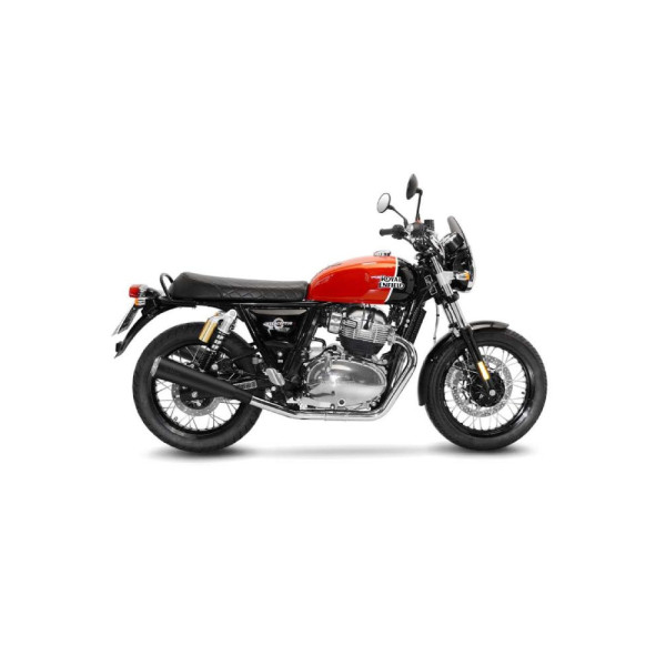 Подвійний мотоцикловий глушник LeoVince Classic Racer Black Edition Royal Enfield Continental GT 650/ Interceptor 650 (19-) чорний нержавіюча сталь