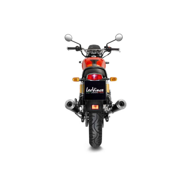 Подвійний мотоцикловий глушник LeoVince Classic Racer Black Edition Royal Enfield Continental GT 650/ Interceptor 650 (19-) чорний нержавіюча сталь