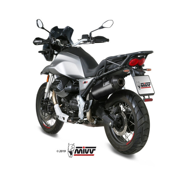 Глушник мотоцикловий Slip-On Line (Oval) MIVV для Moto Guzzi V85 TT (19-) чорний