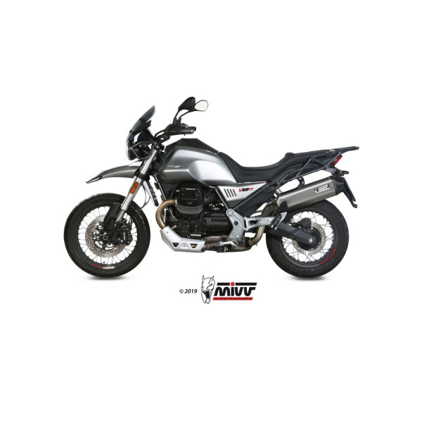 Глушник мотоцикловий Slip-On Line (Speed Edge) MIVV для Moto Guzzi V85 TT (19-) сріблястий