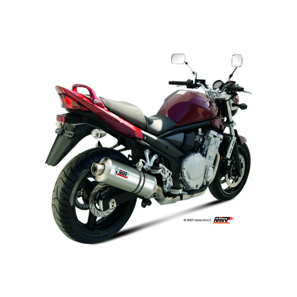 Глушник мотоцикловий Slip-On Line (Oval) MIVV для Suzuki GSF 650 Bandit (07-15) / GSX 650 F (08-15) срібний